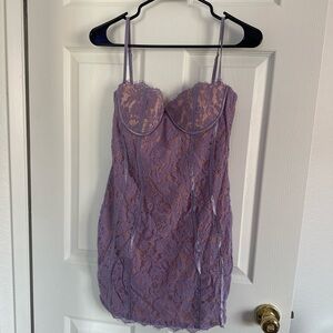 Lavender Bustier Lace Bodycon Dress - Women Intimates & Sleepwear